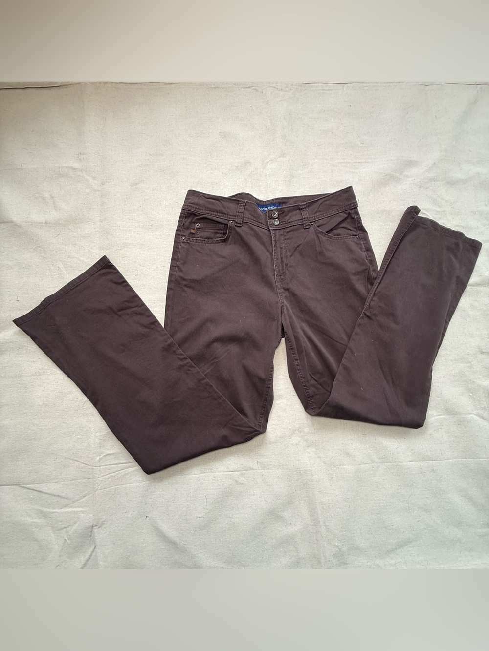 Vintage Y2K Bandolinoblu Arianna Bootcut Pants Size 12 Dark Brown Stretch Flare